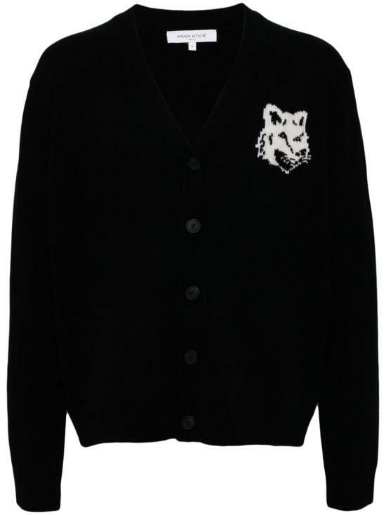 Maison Kitsune Fox Head Intarsia Comfort Cardigan NM00508 KM0329 P199