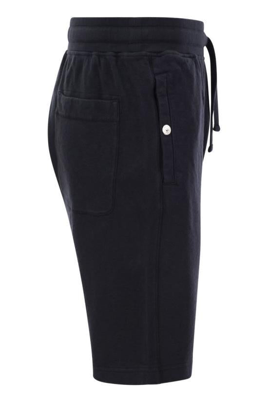 STONE ISLAND Cotton Drawstring Short Pants for Men 801563460V0020 NAVY BLUE DOM