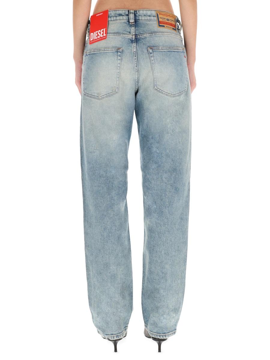DIESEL Blue Mid-Rise Straight Leg Denim Jeans for Women