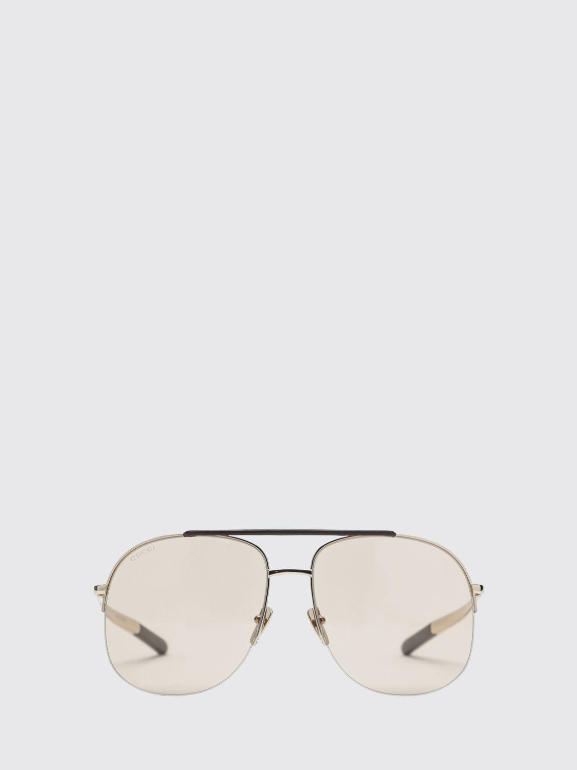 GUCCI Brown Acetate Square Sunglasses
