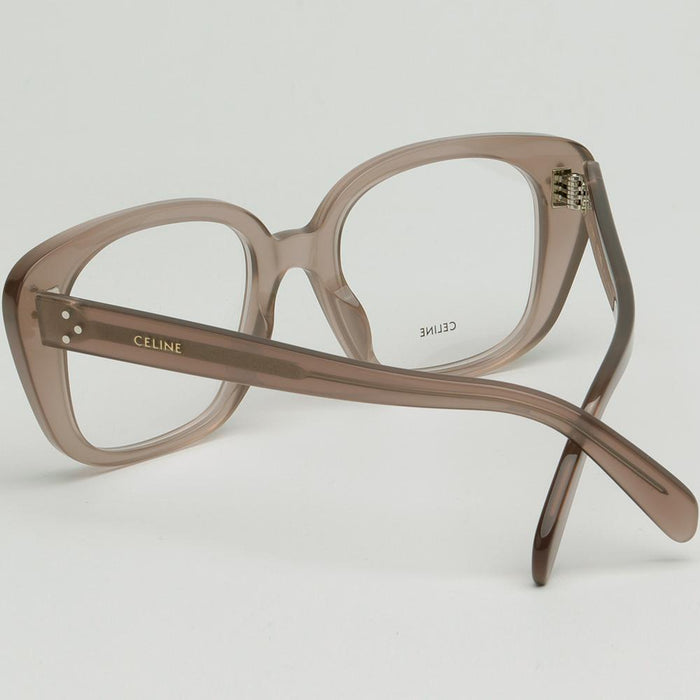 CELINE Square Transparent Brown Acetate Eyeglasses Unisex CL50136I 045