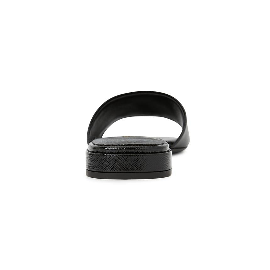 PRADA Saffiano Leather Women’s Slide Sandals Black