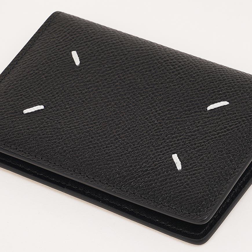Maison Margiela Unisex Four-Stitches Leather Card Holder Black