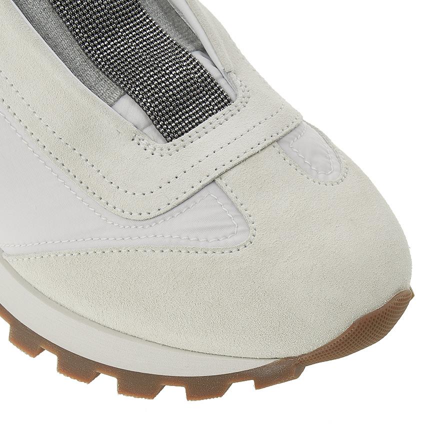 Brunello Cucinelli Women’s Precious Low-Top Sneakers White Leather