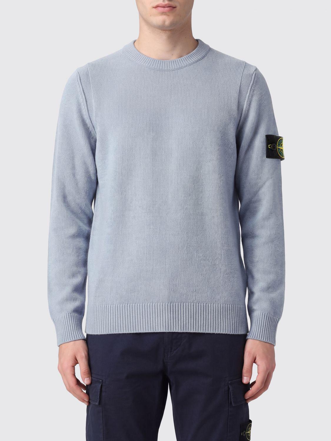 STONE ISLAND Black Wool Crewneck Knit Sweater