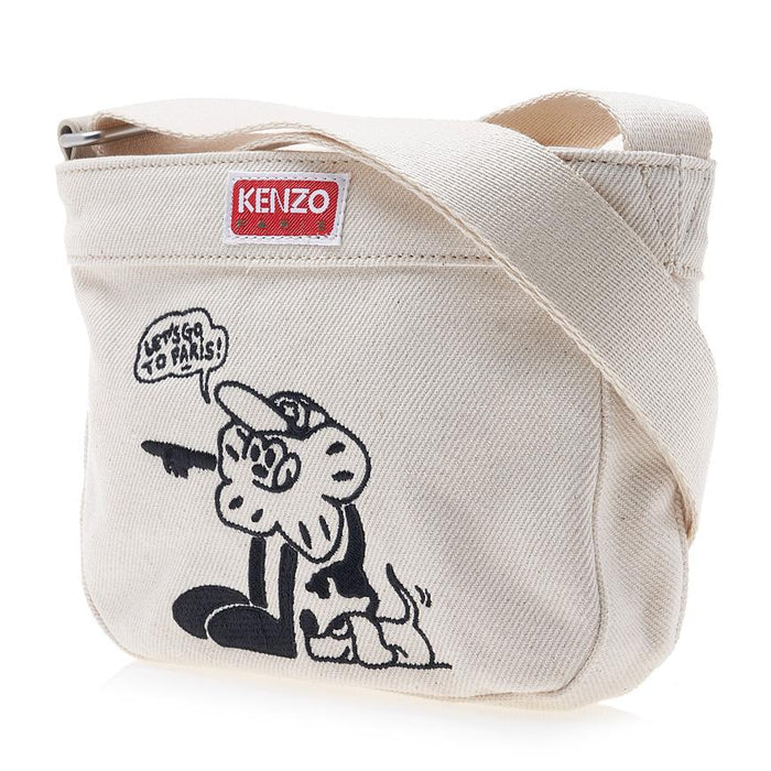 KENZO Bok Cotton Shoulder Bag White Women’s