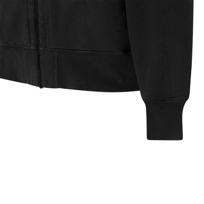 STONE ISLAND Black Woven Patch Zip Hoodie Unisex