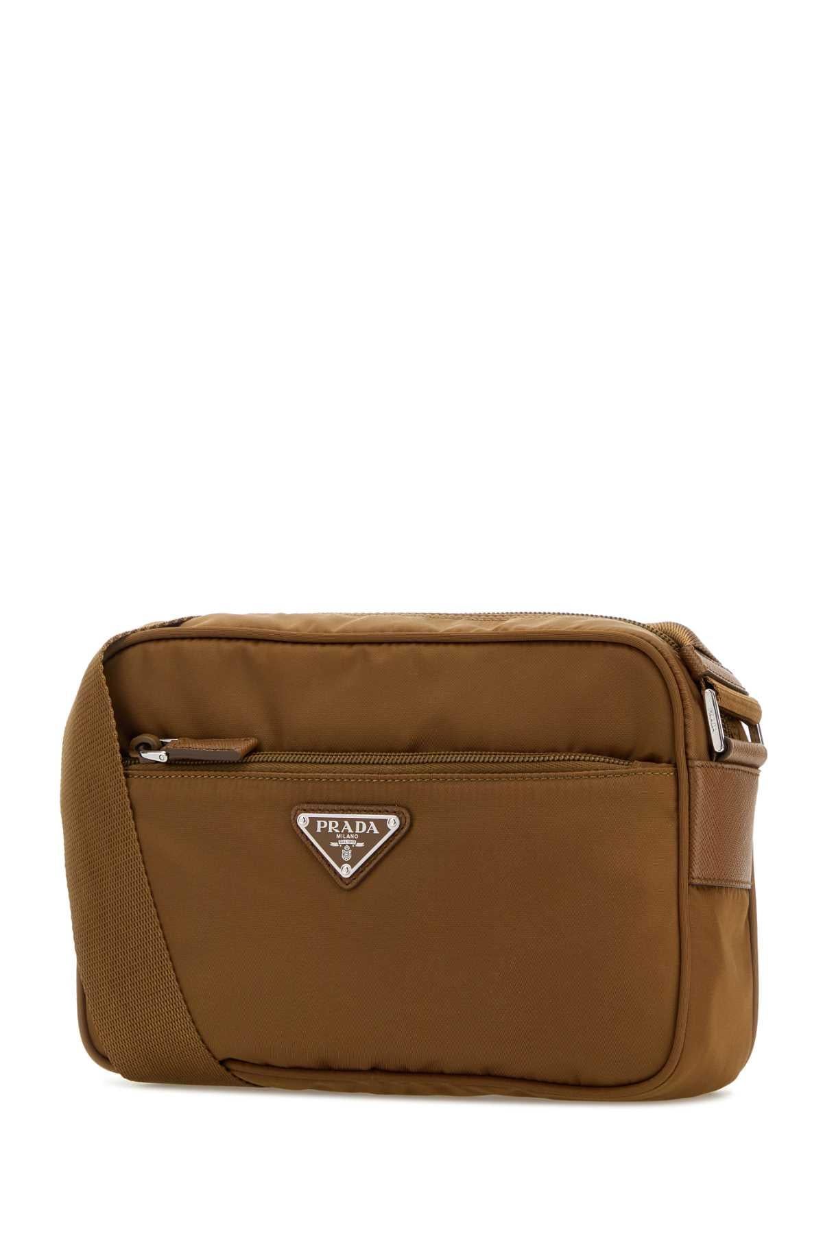 PRADA Leather Crossbody Bag Brown