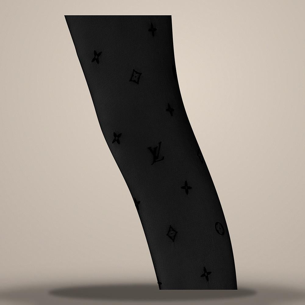 Louis Vuitton Monogram Takeover Black Silk Tie M7559