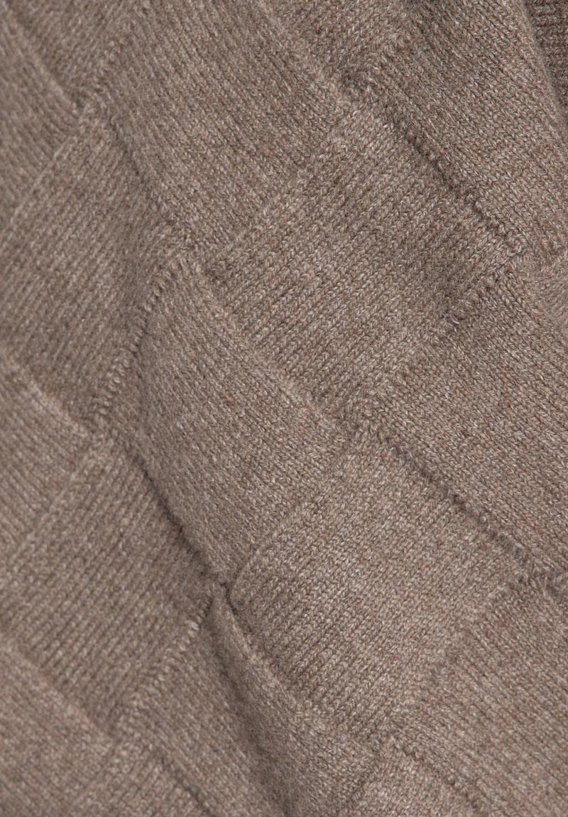 Bottega Veneta Brown Intreccio Wool Crewneck Sweater Men