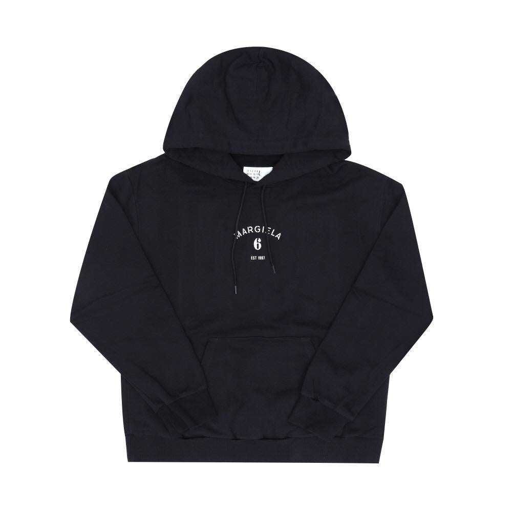 Maison Margiela Black Numbering Logo Hoodie for Men