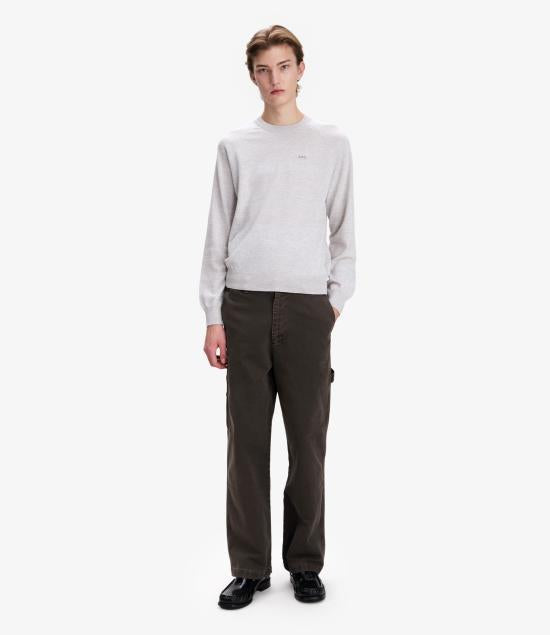 A.P.C. Men's Knitwear Top Black Sweater H23480 PLB GREY DOM