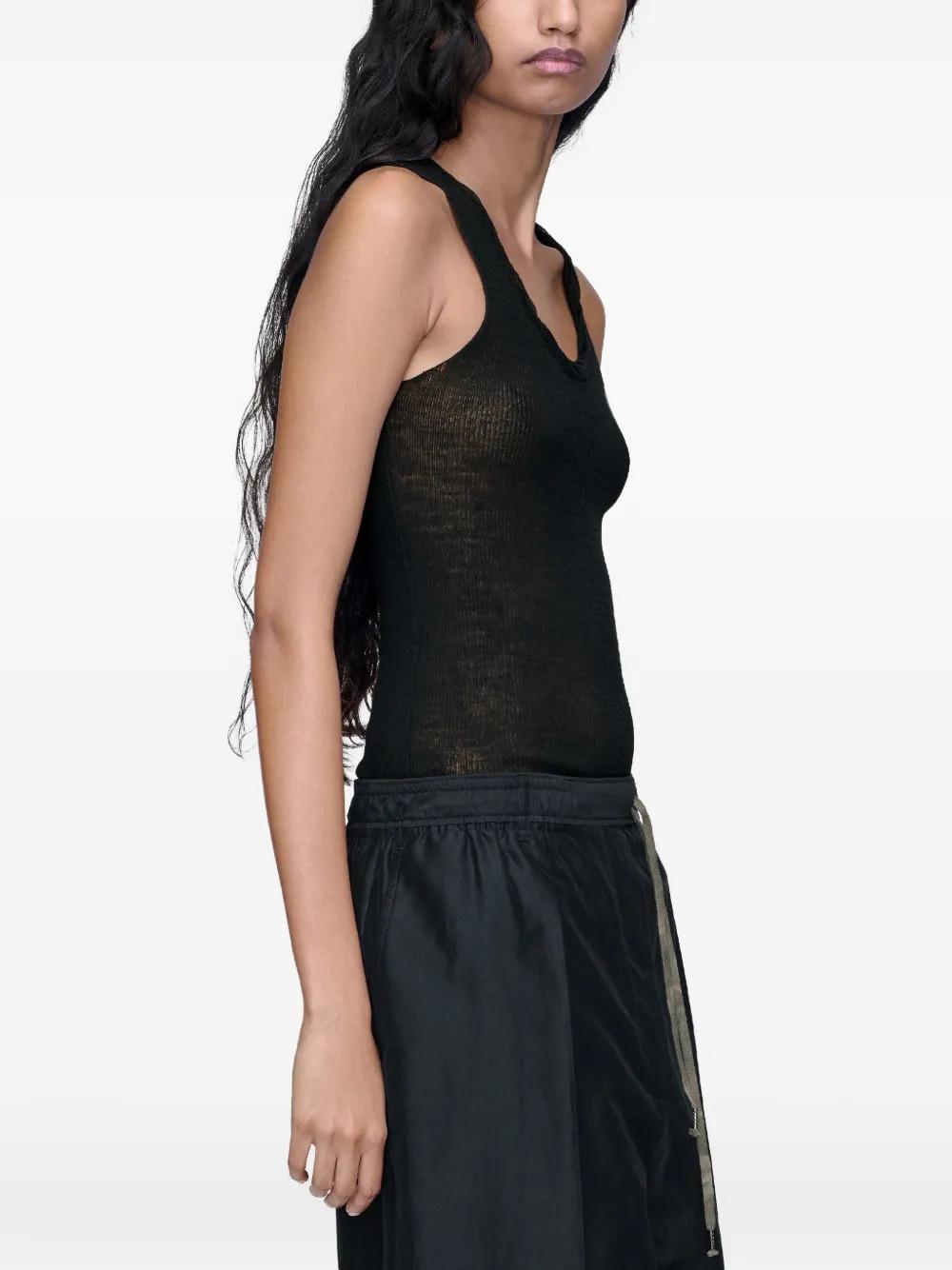 Maison Margiela Black Cotton Tank Top Sleeveless Shirt
