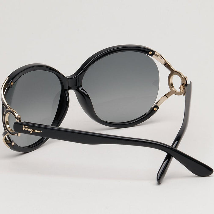Ferragamo Black Acetate Butterfly Frame Sunglasses Unisex