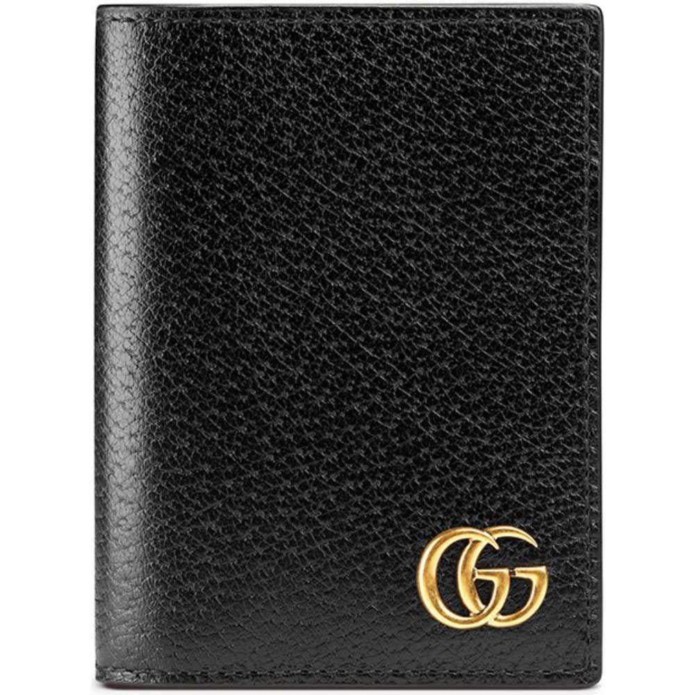 GUCCI Marmont GG Black Leather Card Holder Wallet