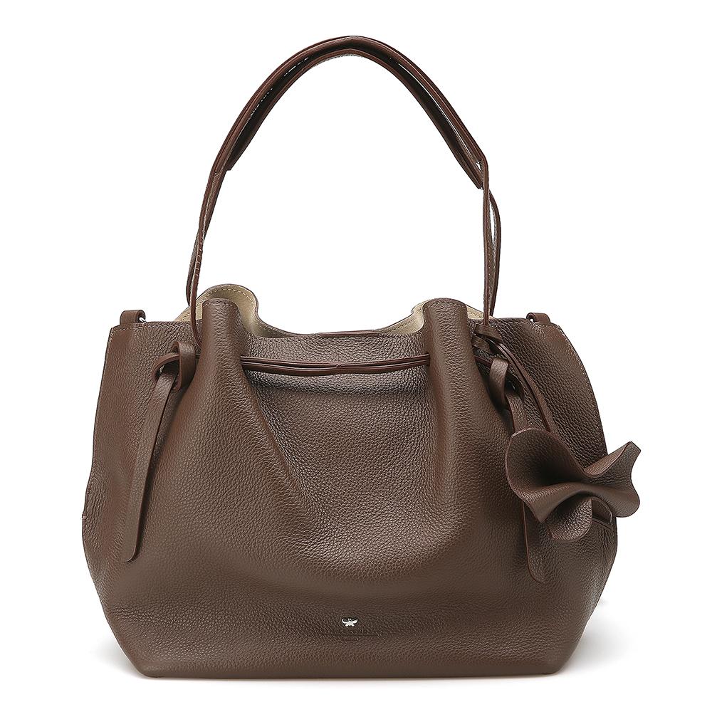 Max Mara Weekend SAVIO Leather Bucket Bag Brown Crossbody
