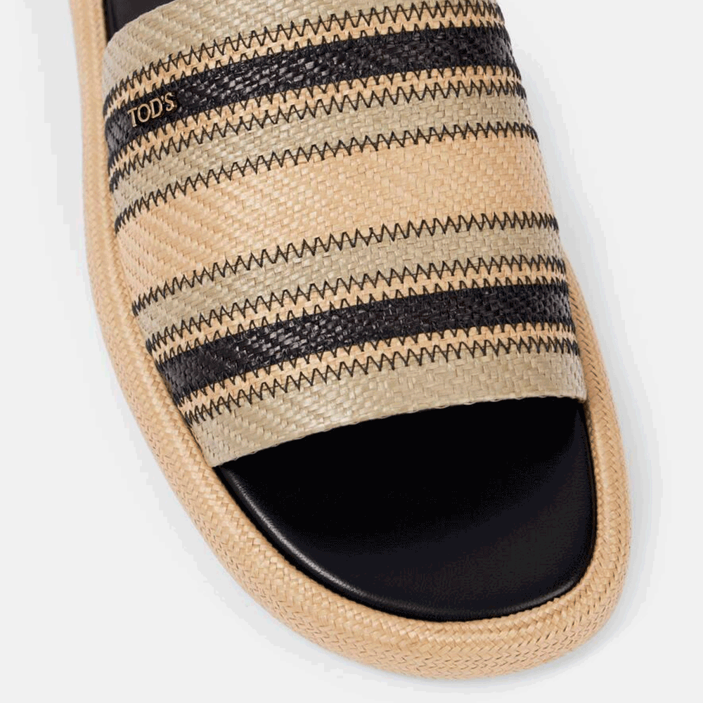 Tods Raffia Slide Sandals for Women XXW70L0JI30UDC XXCW