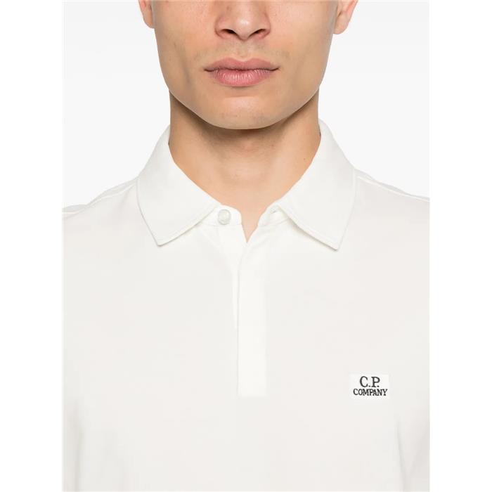 CP Company Logo Stretch Pique Polo Short Sleeve Shirt 18CMPL165A