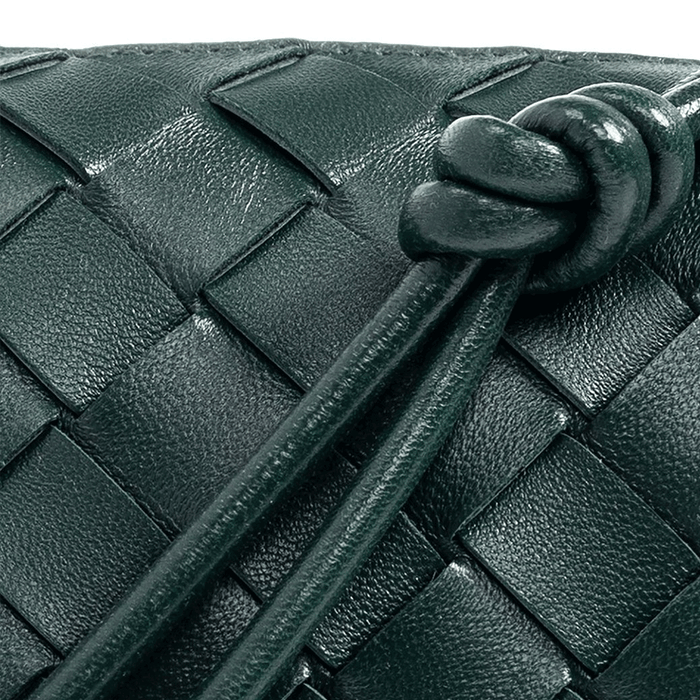 Bottega Veneta Intrecciato Mini Loop Camera Bag Green Leather Crossbody