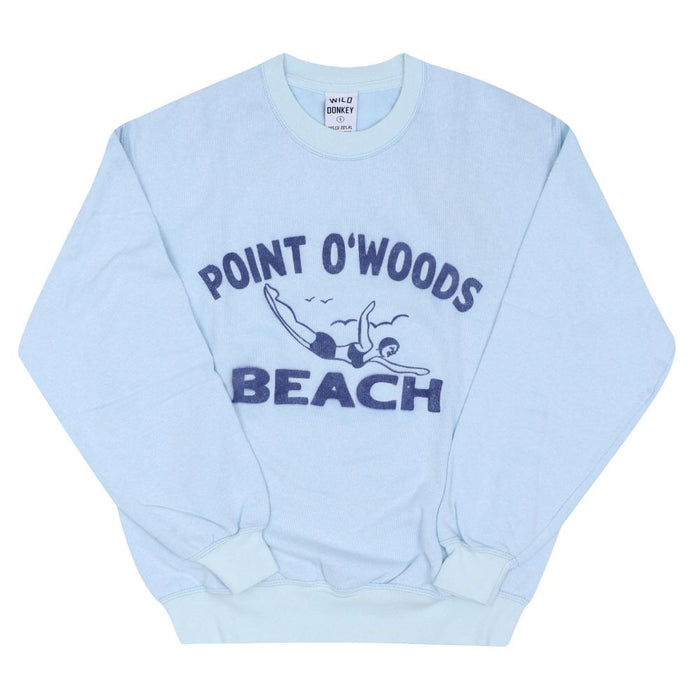 Wild Donkey Vintage Light Blue Graphic Crewneck Sweatshirt Men