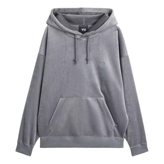 Y-3 Black Cotton Hooded Sweatshirt for Women KU2196 GREYFIVE DOM
