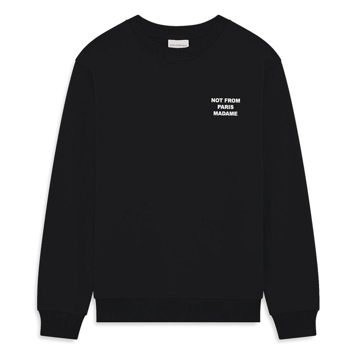 DROLE DE MONSIEUR Classic Slogan Black Cotton Sweatshirt