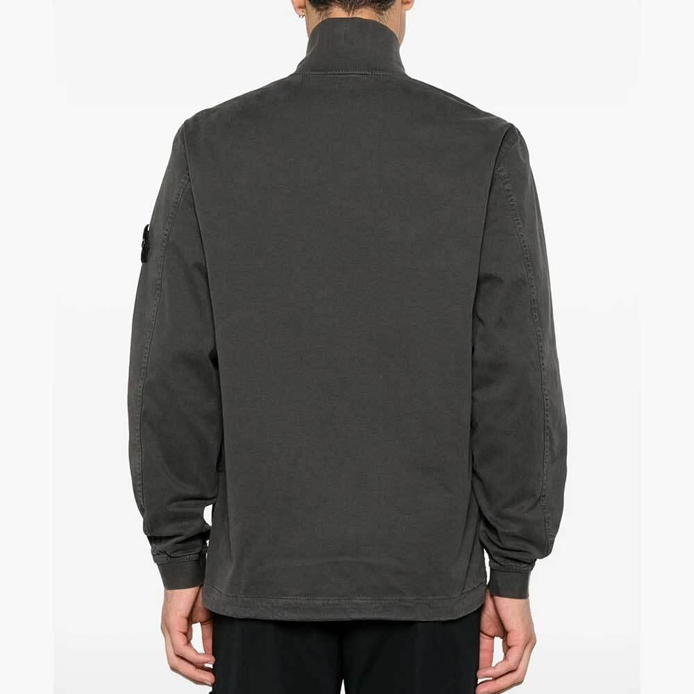 STONE ISLAND Old Effect Stretch Organic Broken Twill Cotton Overshirt Jacket