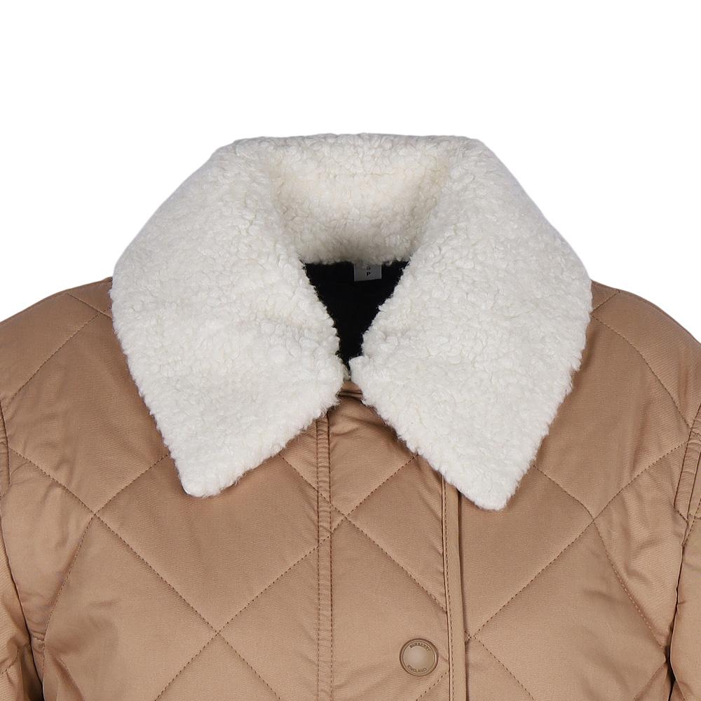 BURBERRY Camptown Long Quilted Gabardine Women’s Coat Camel 80488241