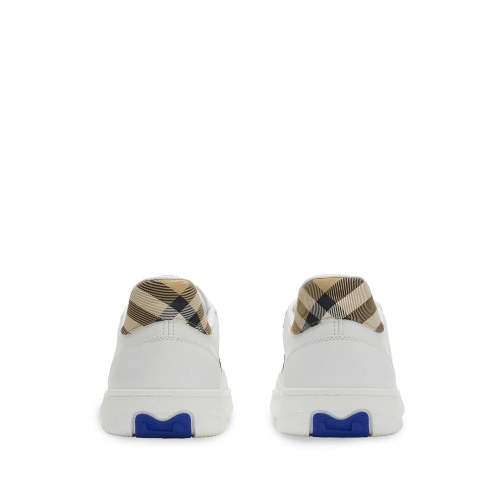 BURBERRY Beige Leather Low-Top Sneakers