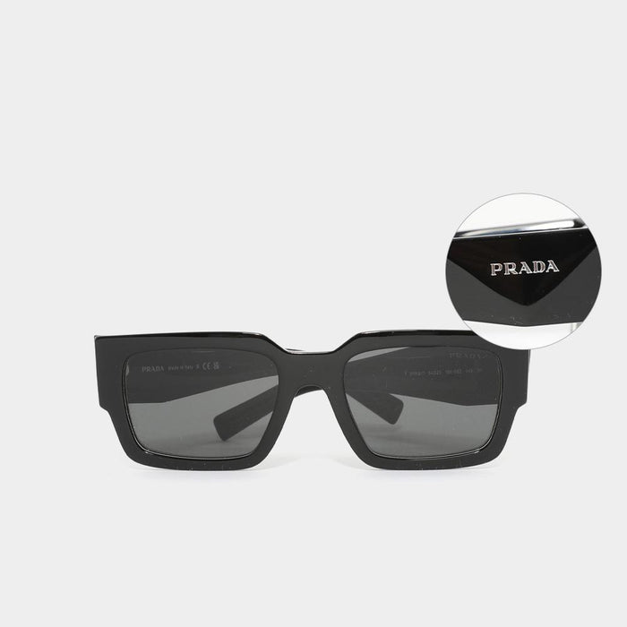 PRADA Black Dark Gray Unisex Sunglasses