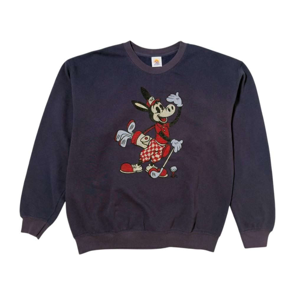 Wild Donkey Deep Navy Blue Steam Golf Crewneck Sweatshirt Unisex