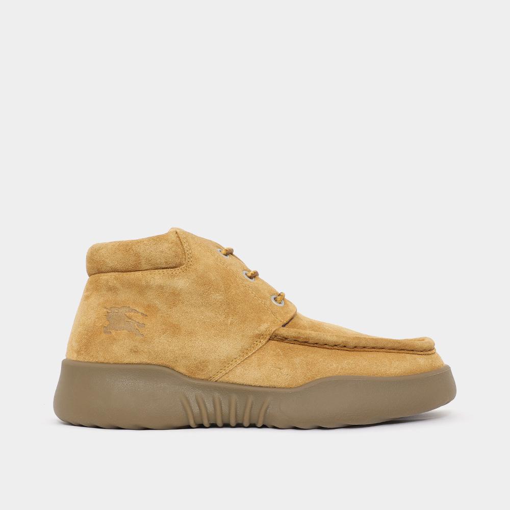 BURBERRY Suede Lace-Up Work Boots with Knight Logo Men’s