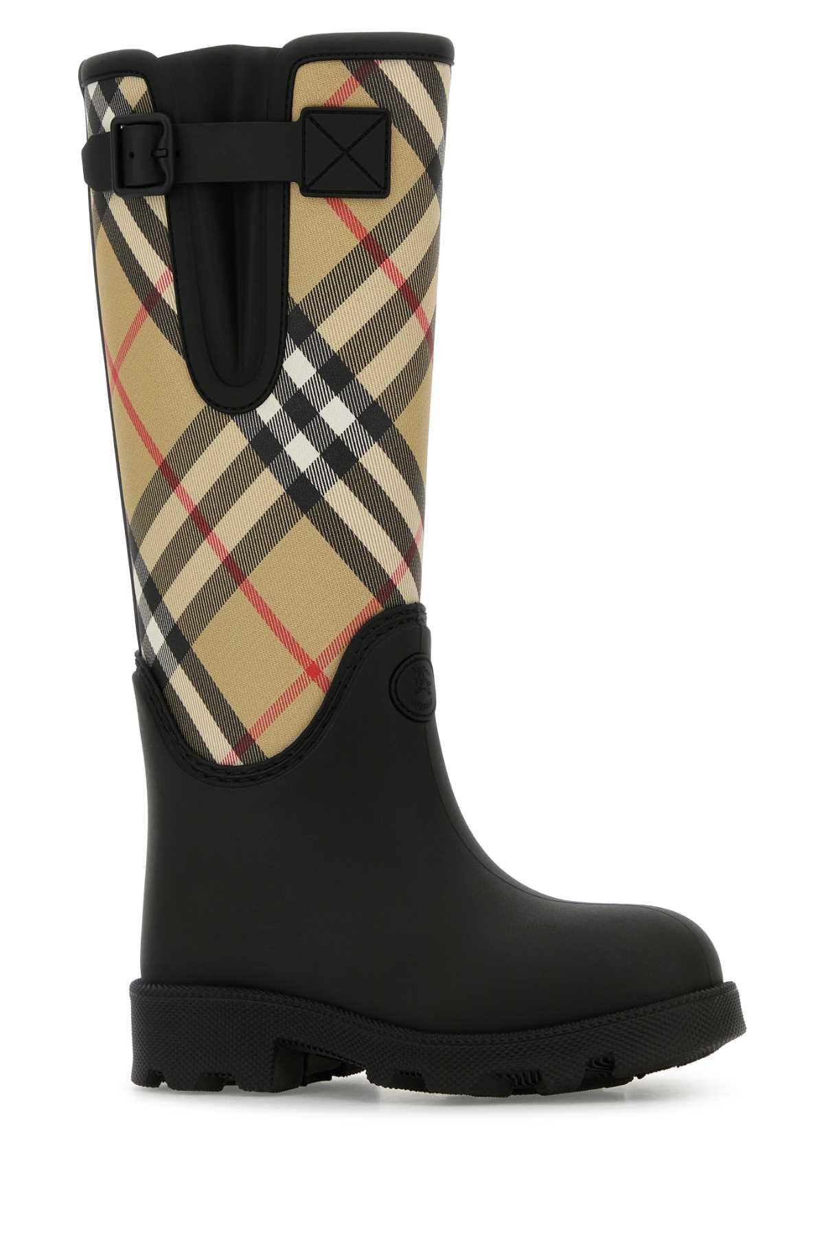 BURBERRY Black Leather Mid-Calf Boots