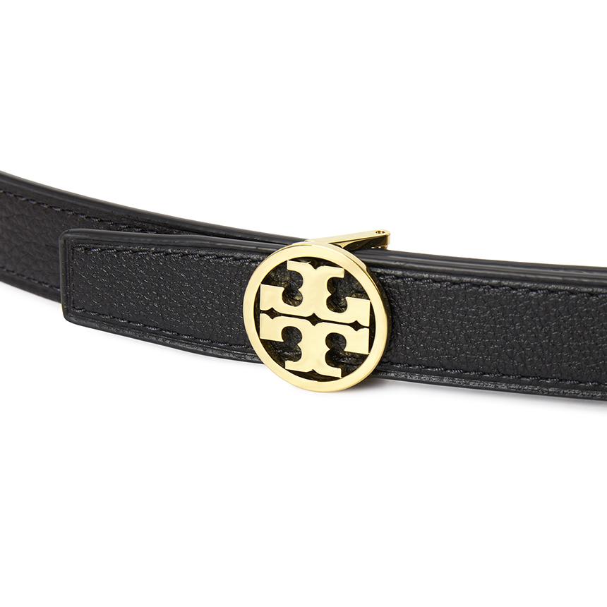 Tory Burch Miller Reversible Leather Belt Black