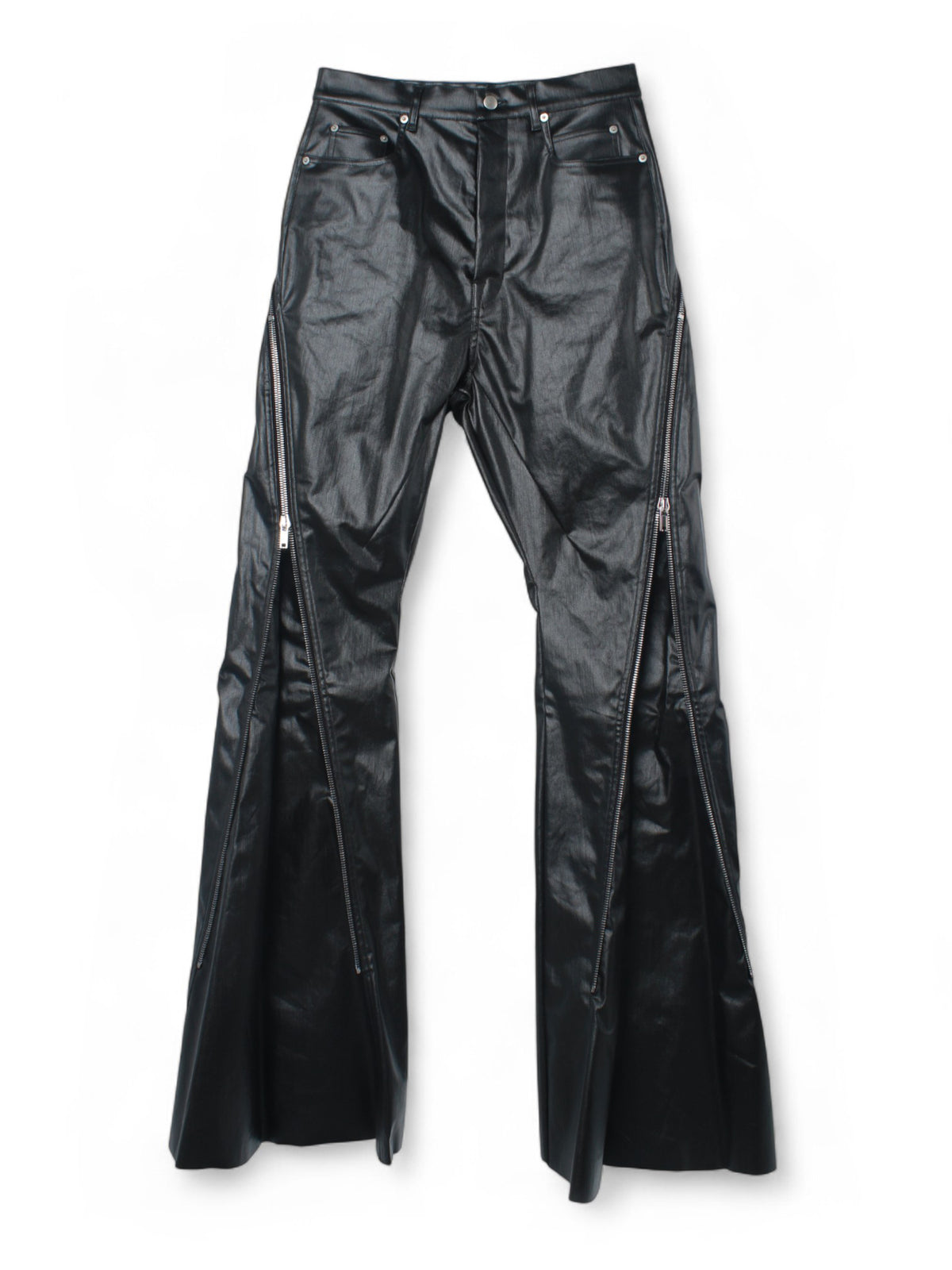 Rick Owens Black Coated Stretch Denim Jeans RU01D3343 SCT 09