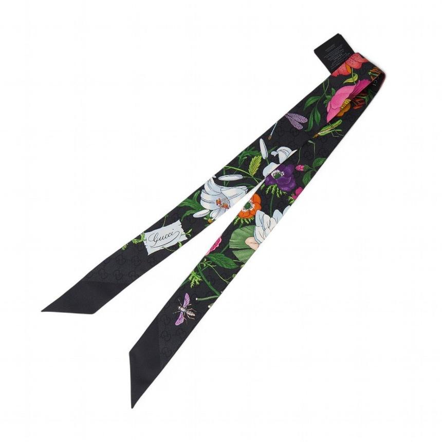 GUCCI Women’s Silk Scarf Black Scarf