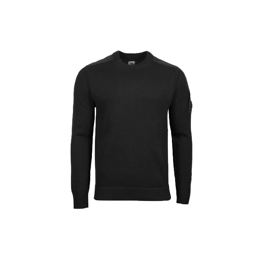 CP Company Lens Patch Crewneck Knit Sweater Black