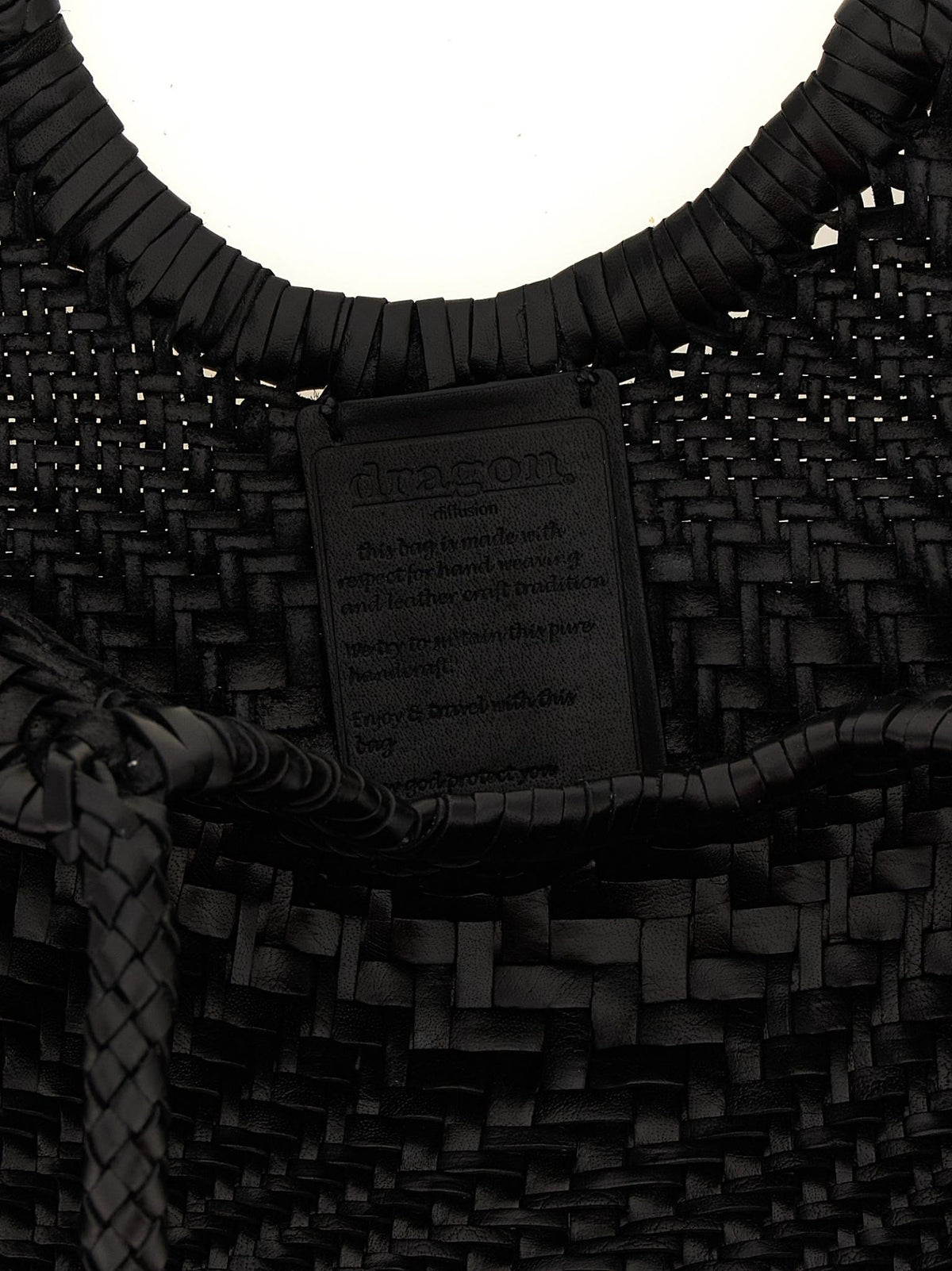 Dragon Diffusion Black Woven Leather Shoulder Bag