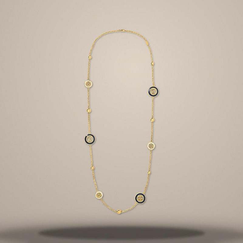 Louis Vuitton Nautical LV Pendant Gold-Tone Metal Necklace M03910