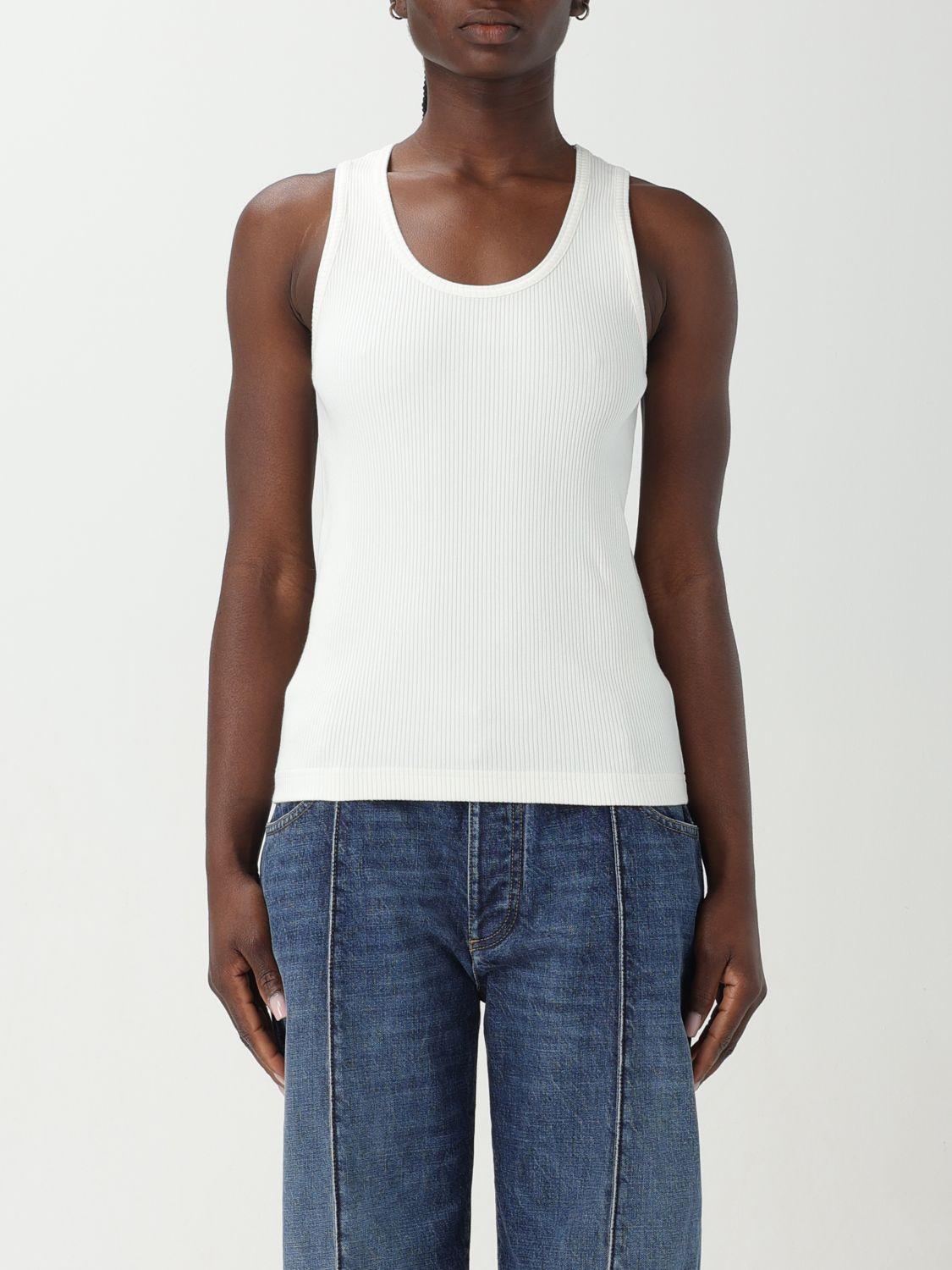 Bottega Veneta Sleeveless Blouse White Cotton Poplin Shirt