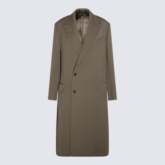 AURALEE Wool Overcoat for Men A23AC01KW KHAKI DOM