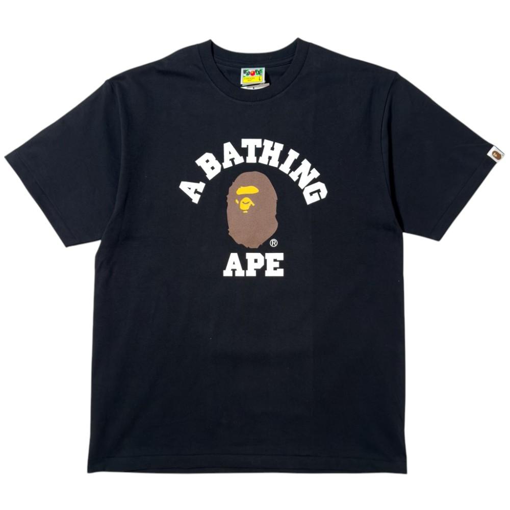 BAPE College Logo Short Sleeve T-Shirt Black Unisex
