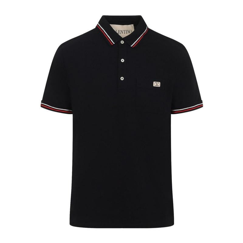 VALENTINO V Logo Men's Polo Shirt Black