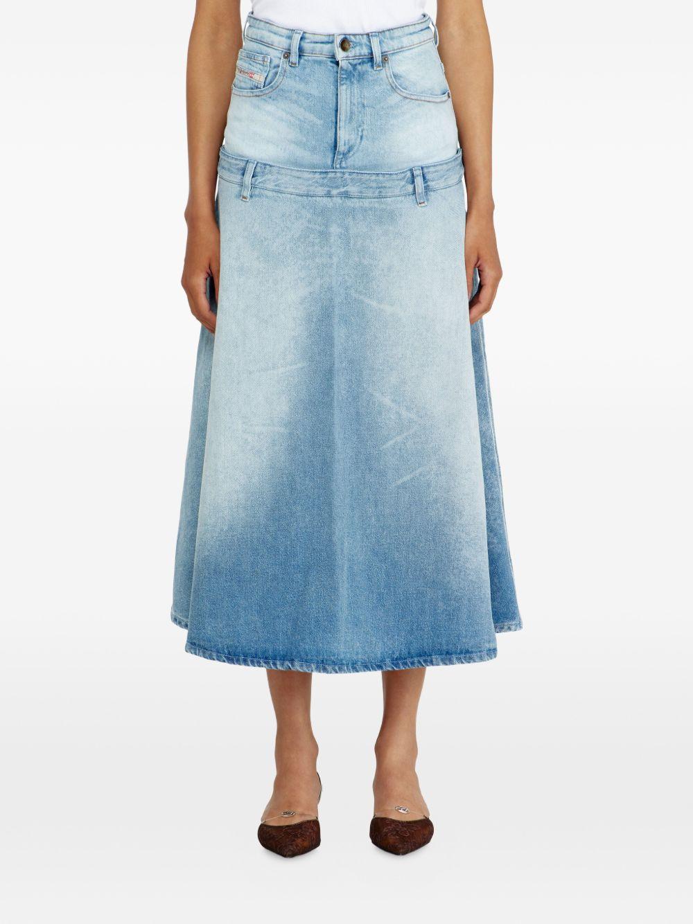DIESEL Long Skirt Black Wool Blend Maxi Skirt