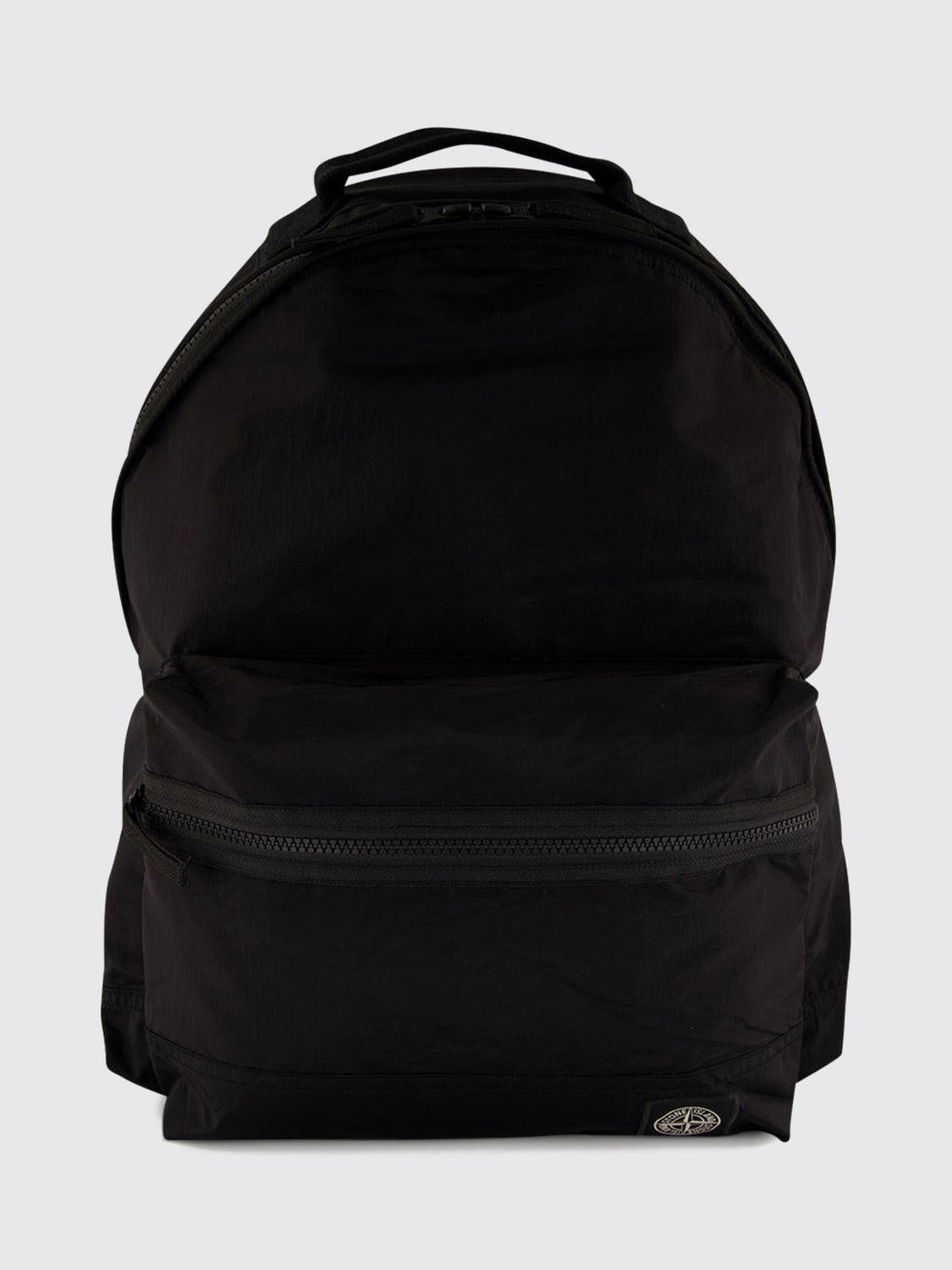 STONE ISLAND Black Nylon Backpack