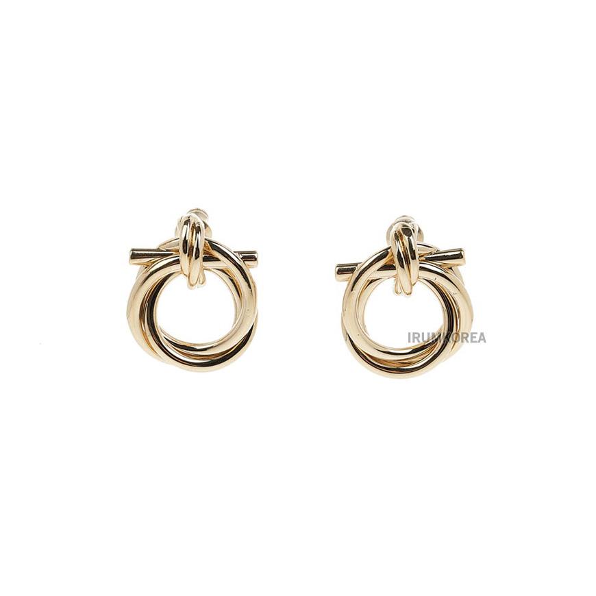 Ferragamo Gancini Hoop Earrings Gold-Tone Women’s Jewelry