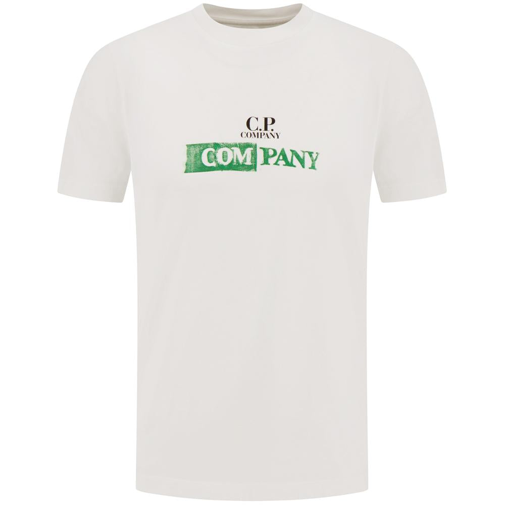 CP Company White Printed Logo T-Shirt for Men 18CMTS307A 005431G 103