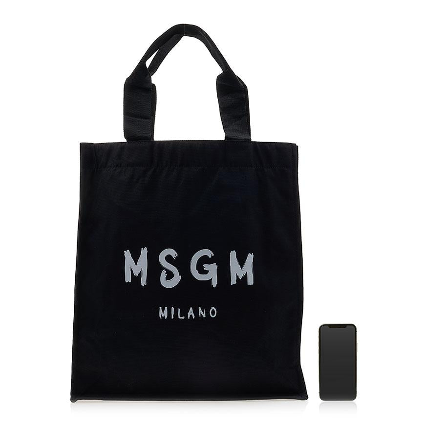 MSGM Milano Logo Tote Bag Black Women’s Canvas Tote