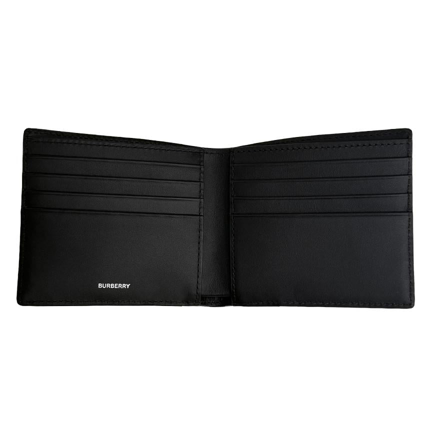 BURBERRY Canvas Check Bifold Wallet Navy Men’s