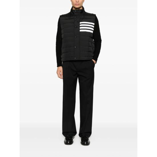 THOM BROWNE Shiny Ripstop Lightweight Down 4-Bar Vest Black